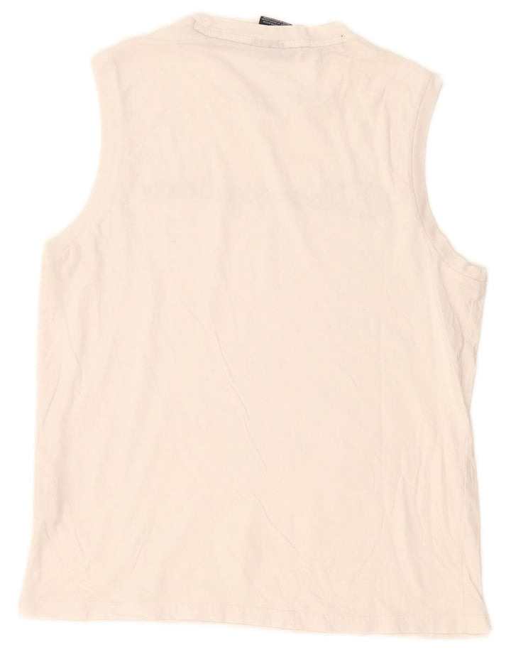 Champion Mens Graphic Vest Top Medium White Cotton