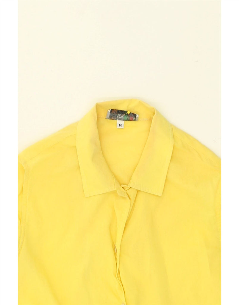 STEFANEL Womens Sleeveless Shirt UK 14 Medium Yellow Cotton | Vintage Stefanel | Thrift | Second-Hand Stefanel | Used Clothing | Messina Hembry 