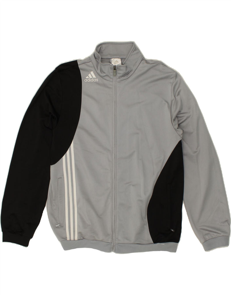 ADIDAS Mens Tracksuit Top Jacket UK 44/46 Large Grey Colourblock Polyester Vintage Adidas and Second-Hand Adidas from Messina Hembry 