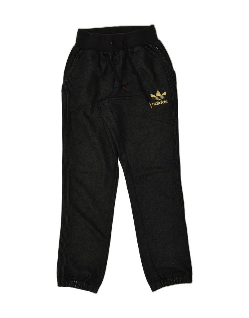 ADIDAS Mens Tracksuit Trousers Joggers XS Black Cotton | Vintage Adidas | Thrift | Second-Hand Adidas | Used Clothing | Messina Hembry 