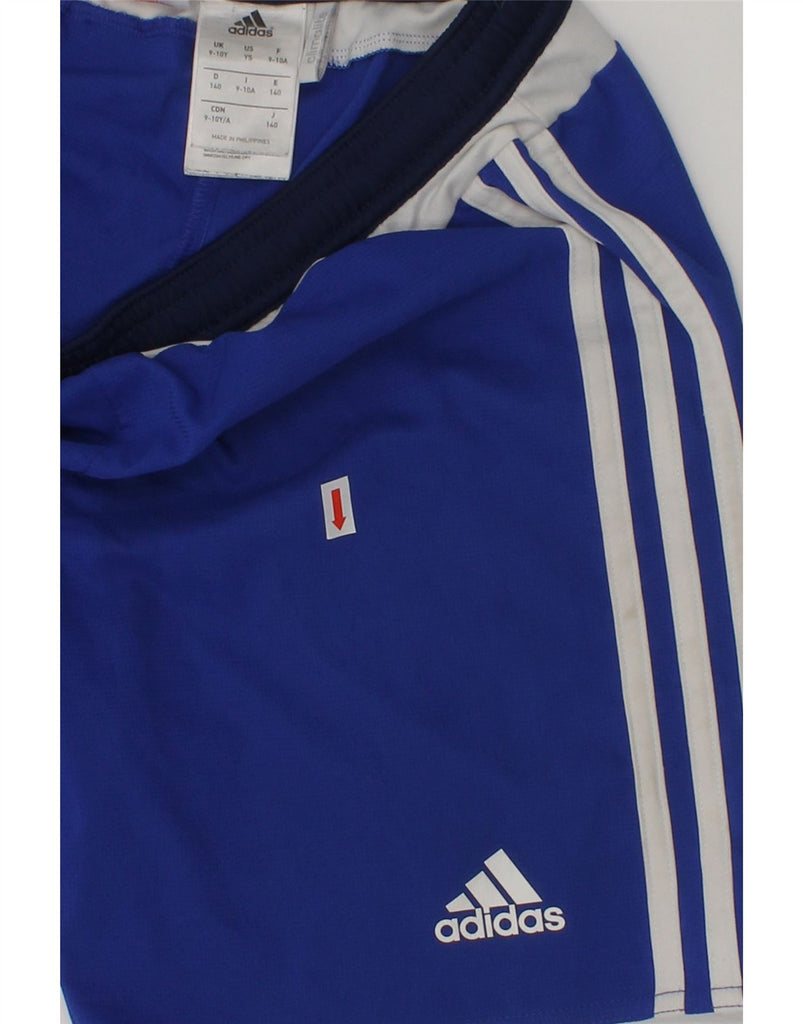 ADIDAS Boys Climalite Graphic Sport Shorts 9-10 Years Blue Polyester | Vintage Adidas | Thrift | Second-Hand Adidas | Used Clothing | Messina Hembry 