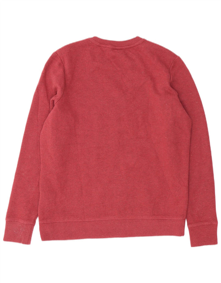 Superdry Womens Oversized Sweatshirt Jumper UK 10 Small Burgundy Cotton