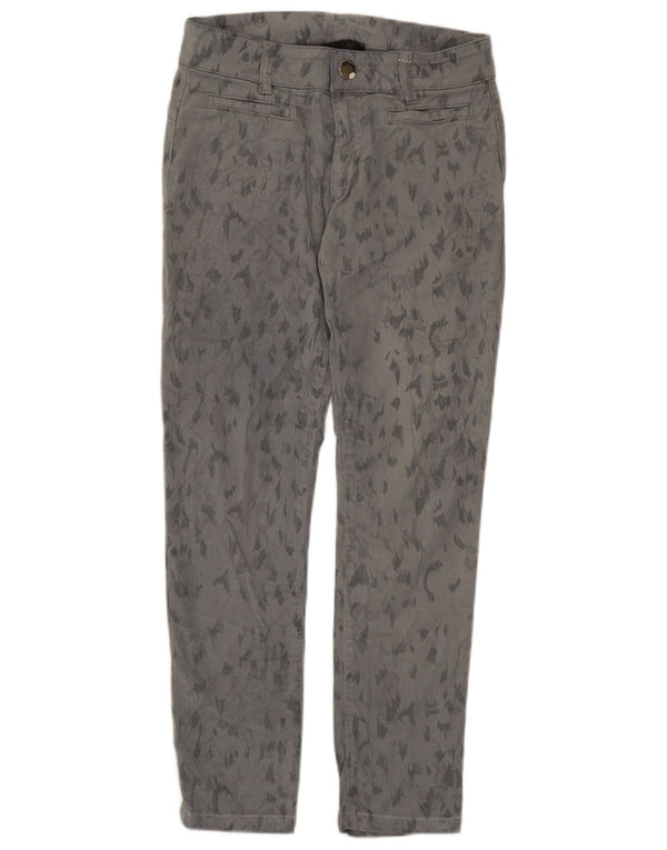 Pinko Womens Slim Casual Trousers W26 L26 Grey Animal Print Cotton