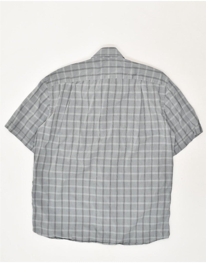 ROCCOBAROCCO Mens Short Sleeve Shirt Size 16 41 Large Grey Check Cotton | Vintage Roccobarocco | Thrift | Second-Hand Roccobarocco | Used Clothing | Messina Hembry 