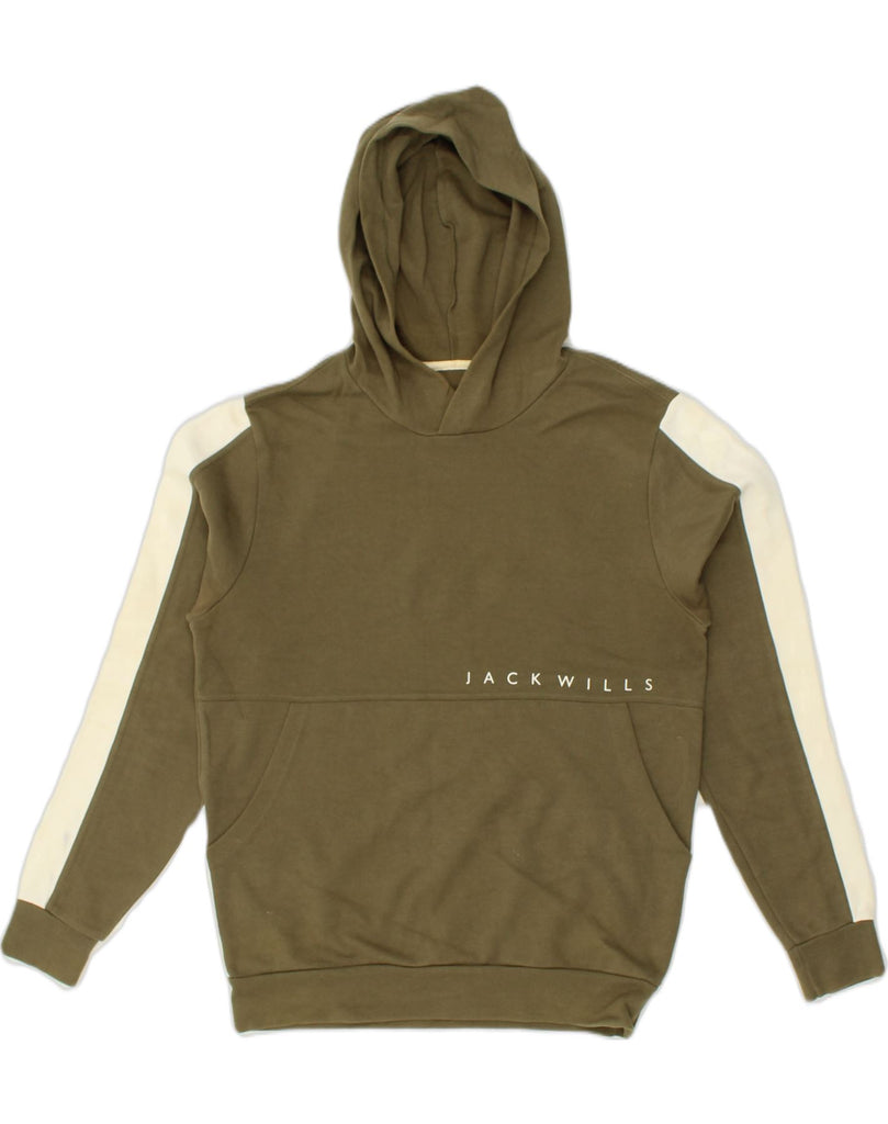 JACK WILLS Mens Hoodie Jumper XS Khaki Cotton | Vintage Jack Wills | Thrift | Second-Hand Jack Wills | Used Clothing | Messina Hembry 