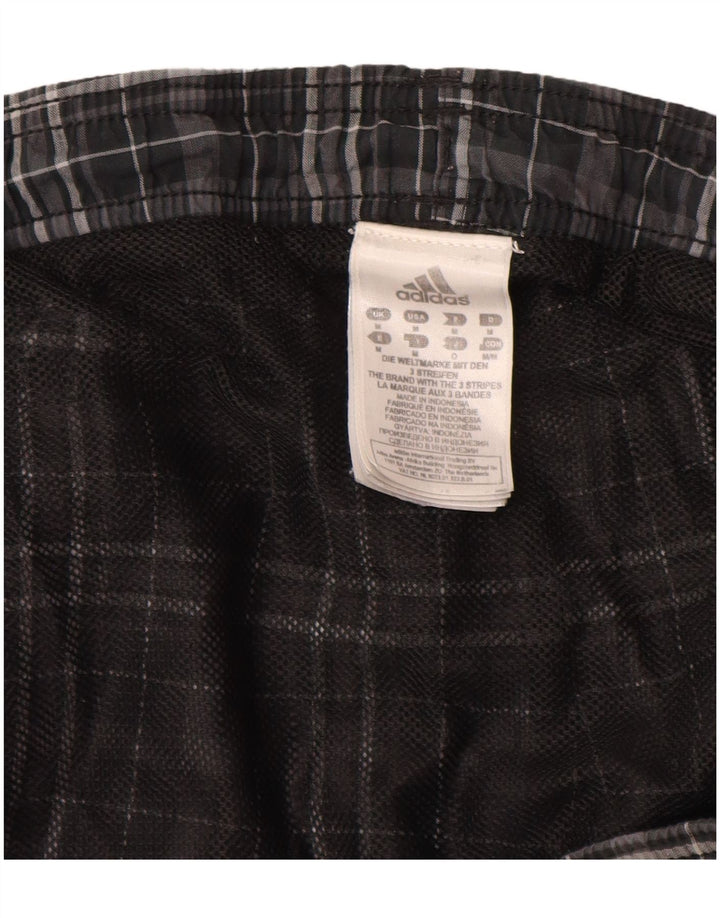 Adidas Mens Swimming Shorts Medium Grey Check Polyester