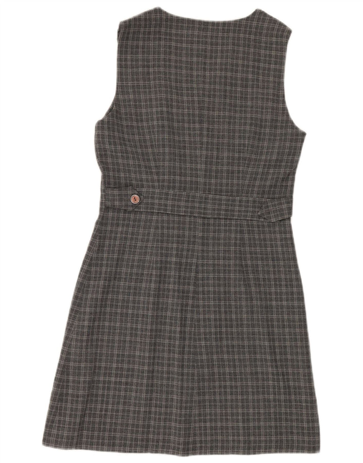 Superior Womens Sleeveless Shirt Dress IT 42 Medium Grey Plaid Viscose