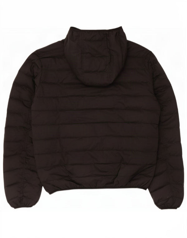 Diesel Mens Hooded Padded Jacket UK 42 XL Black Polyester