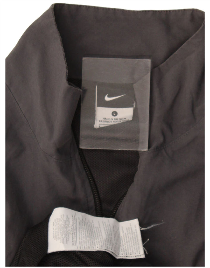 Nike Mens Tracksuit Top Jacket Large Grey Colourblock Polyester