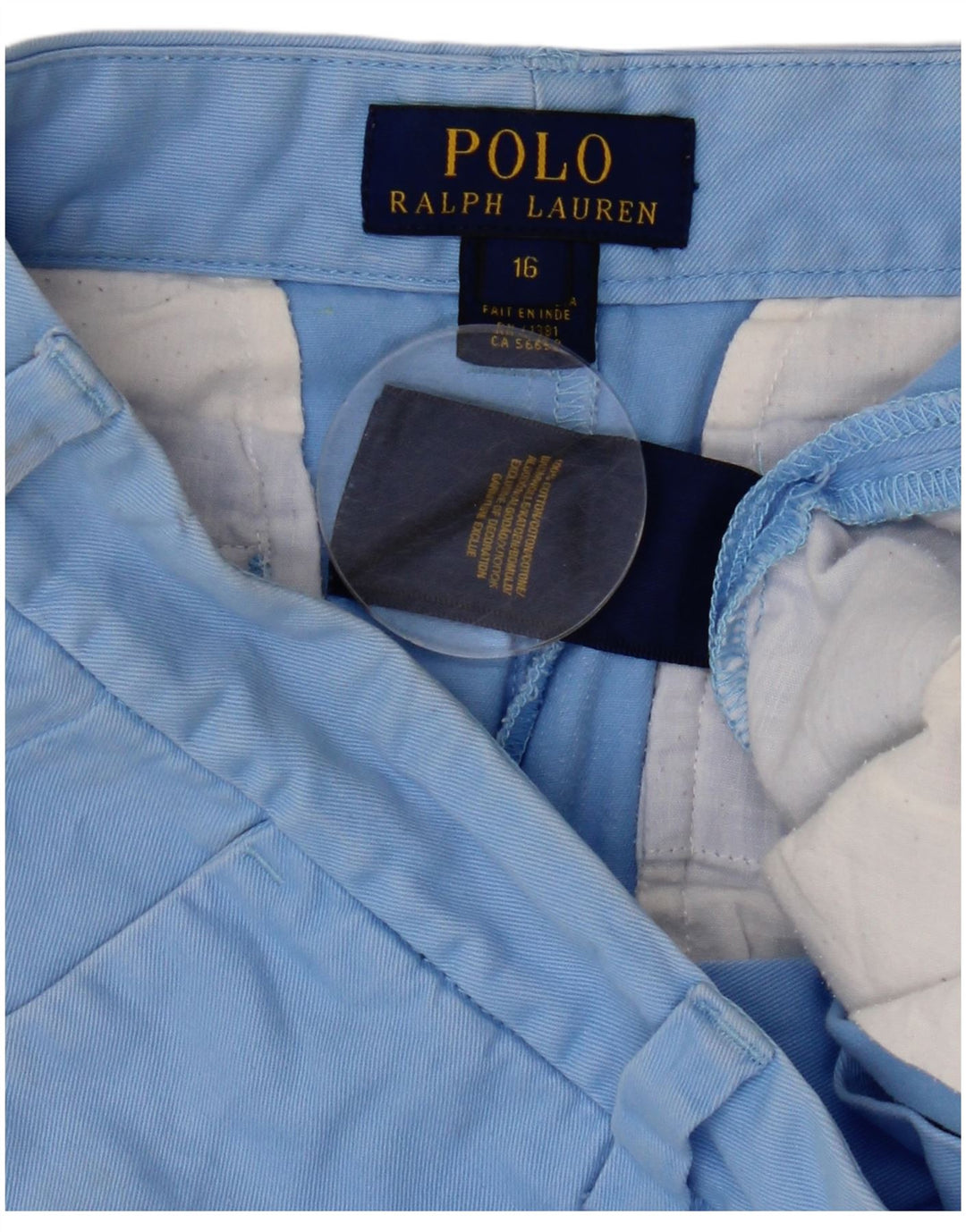 POLO RALPH LAUREN Boys Chino Shorts 15-16 Years W30 Blue Cotton