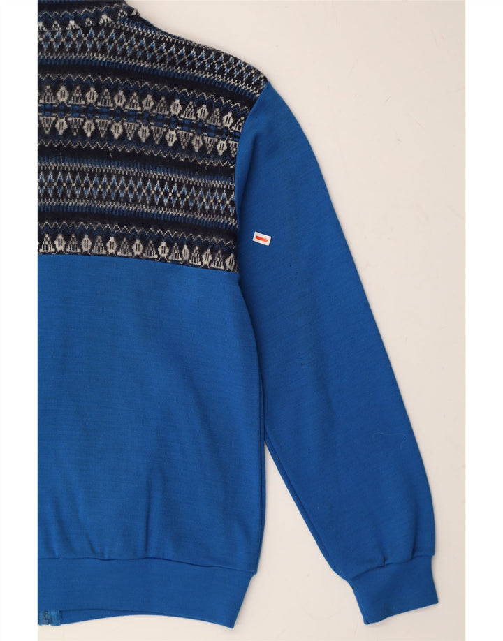 SPORTFUL Mens Tracksuit Top Jacket IT 46 Small Blue Colourblock Wool Vintage Sportful and Second-Hand Sportful from Messina Hembry 