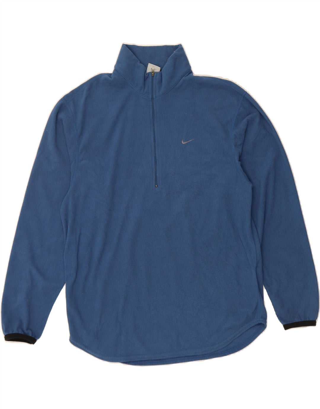 NIKE Mens Therma-Fit Zip Neck Fleece Jumper Small Blue Polyester Vintage Nike and Second-Hand Nike from Messina Hembry 