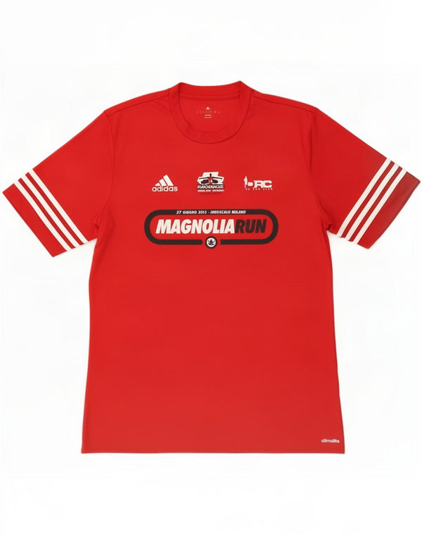 Adidas Mens Climalite Graphic T-Shirt Top Large Red Polyester