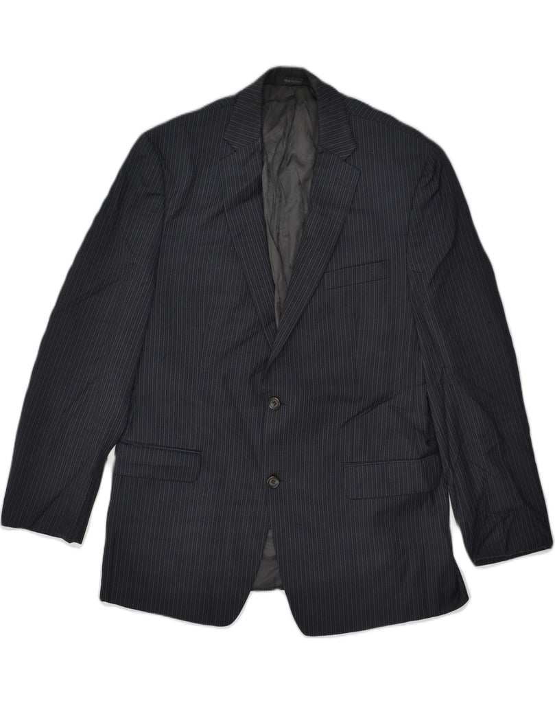 RALPH LAUREN Mens 2 Button Blazer Jacket UK 38 Medium Navy Blue Pinstripe | Vintage Ralph Lauren | Thrift | Second-Hand Ralph Lauren | Used Clothing | Messina Hembry 