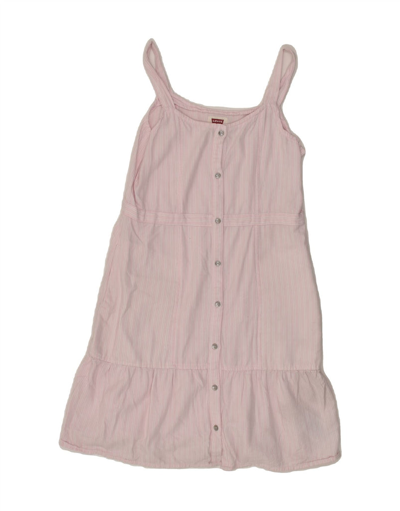 LEVI'S Girls Sundress 12-13 Years Large  Pink Pinstripe Cotton | Vintage Levi's | Thrift | Second-Hand Levi's | Used Clothing | Messina Hembry 