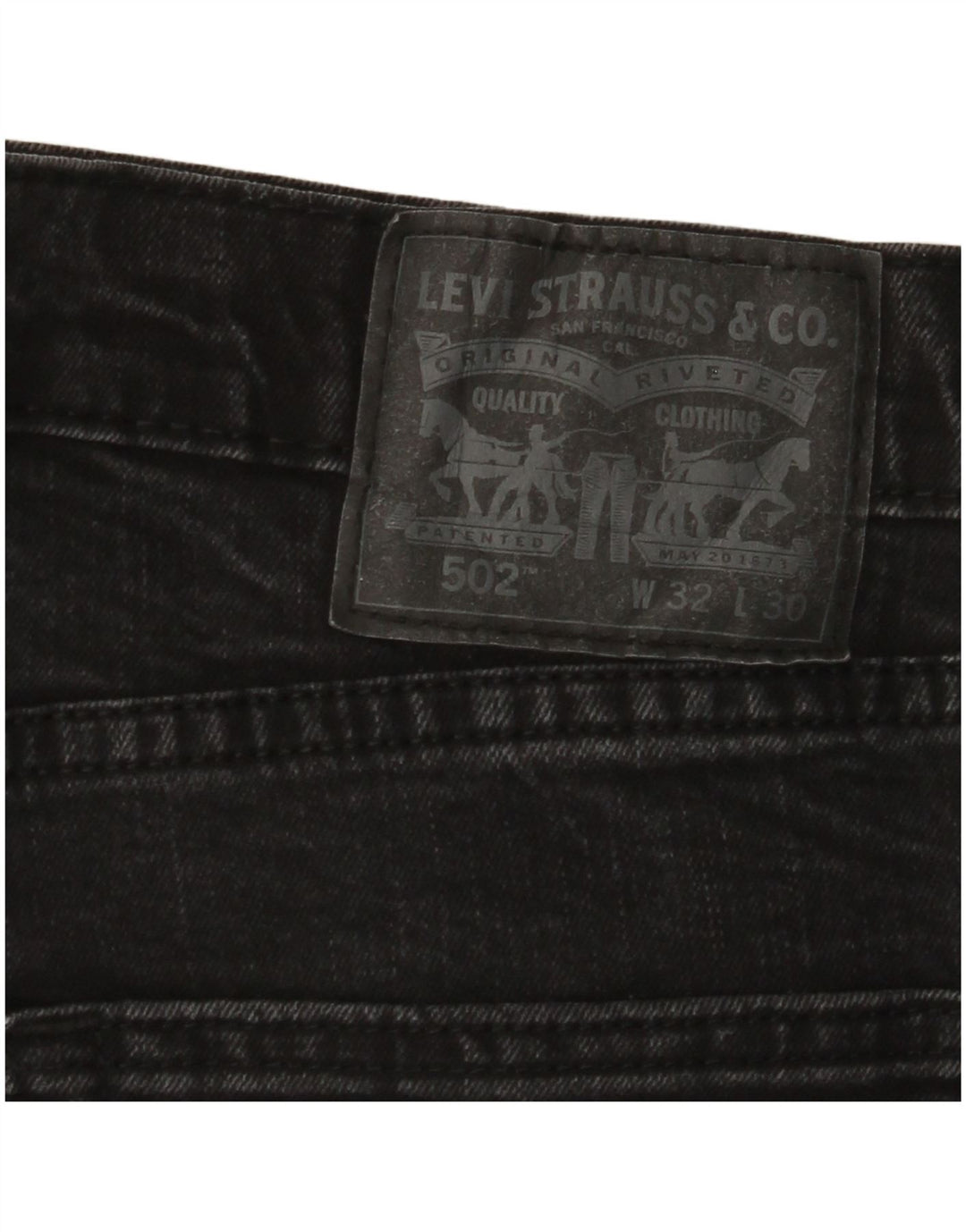 LEVI'S Mens 502 Tapered Jeans W32 L30 Black Cotton