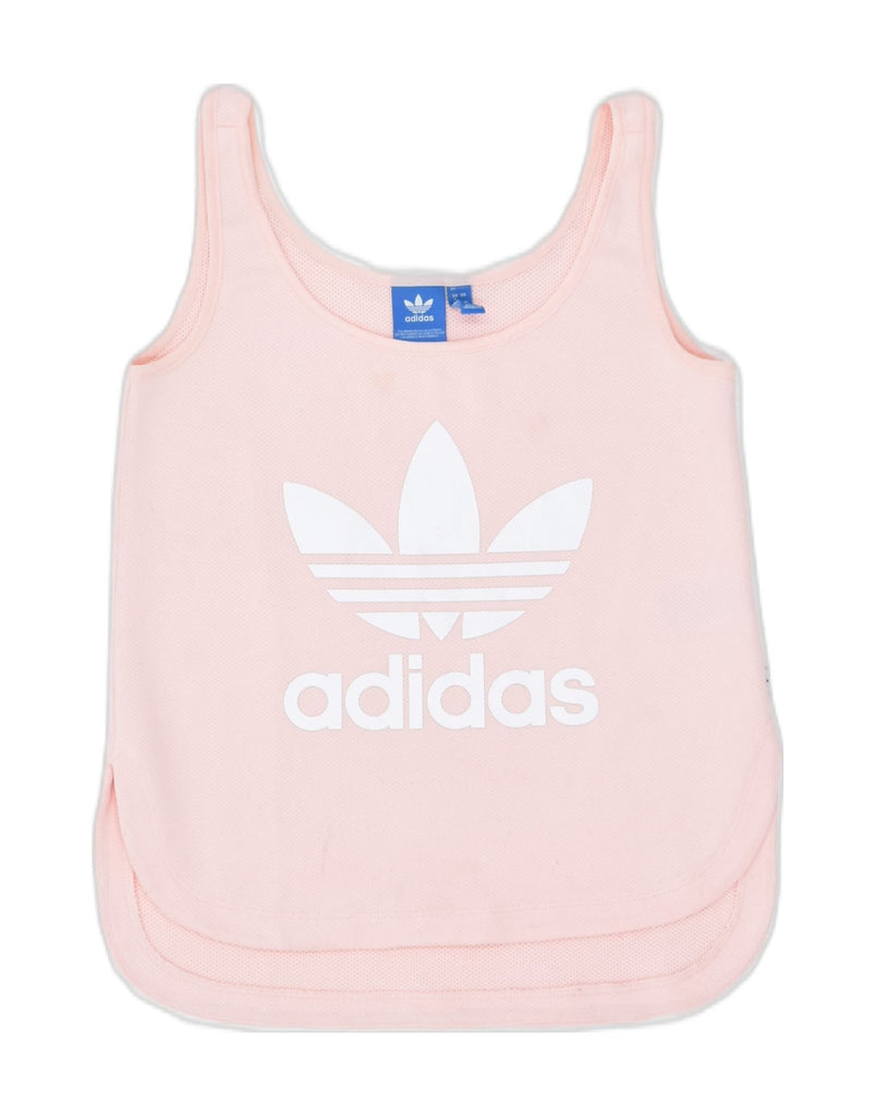 ADIDAS Womens Graphic Vest Top UK 4 XS Pink Polyester | Vintage | Thrift | Second-Hand | Used Clothing | Messina Hembry 