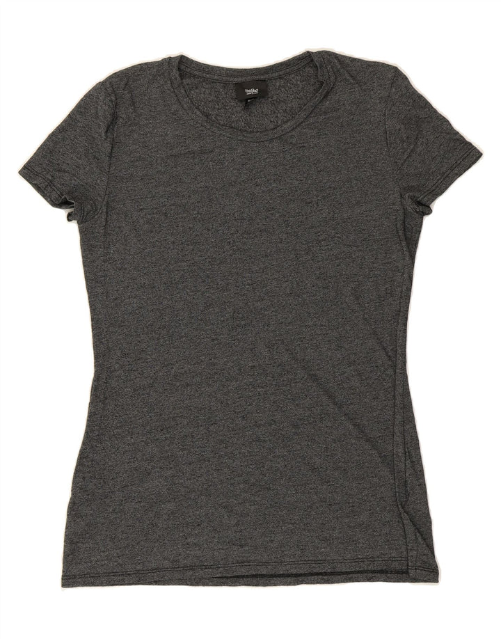 MOSSIMO Womens T-Shirt Top UK 12 Medium Grey Flecked Rayon Vintage Mossimo and Second-Hand Mossimo from Messina Hembry 