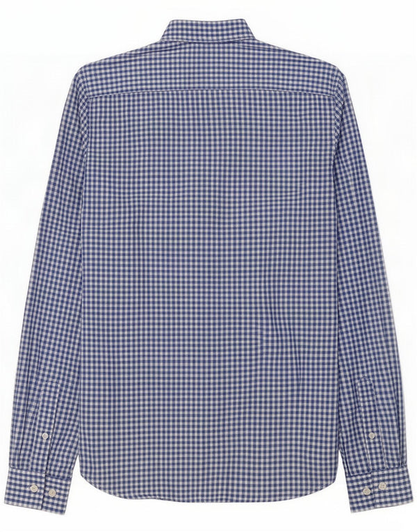 French Connection Mens Slim Shirt XS Blue Gingham Cotton