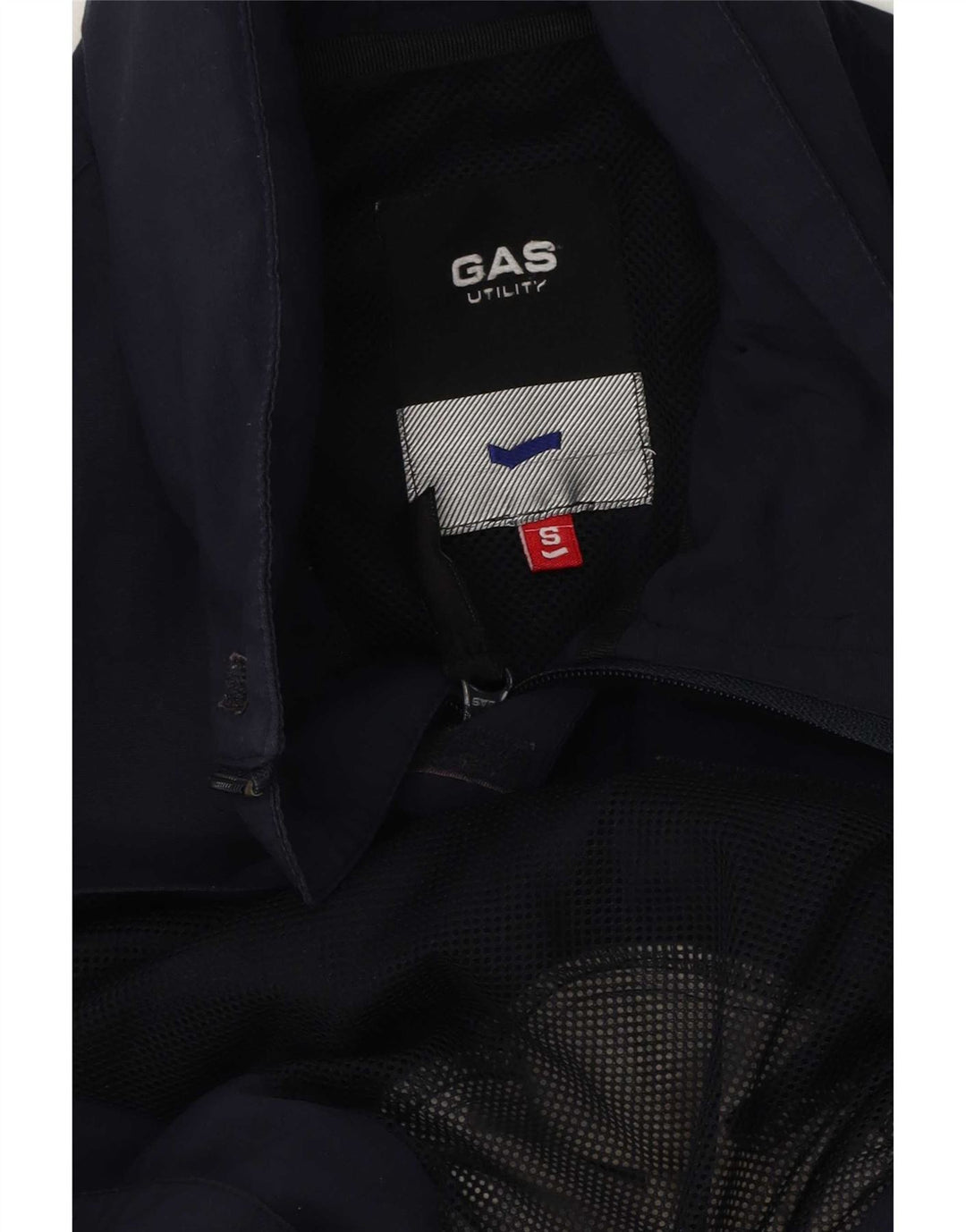 Gas Mens Utility Jacket UK 36 Small Navy Blue Polyester
