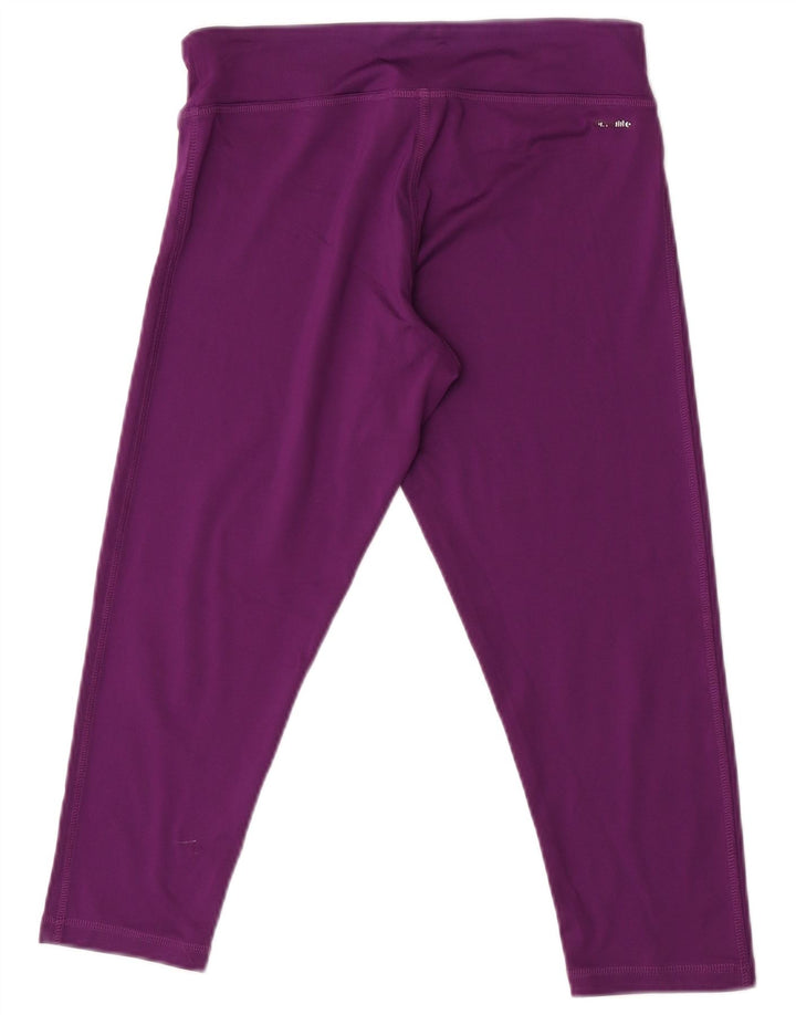 Adidas Womens Climalite Capri Leggings UK 8/10 Small  Purple Polyester