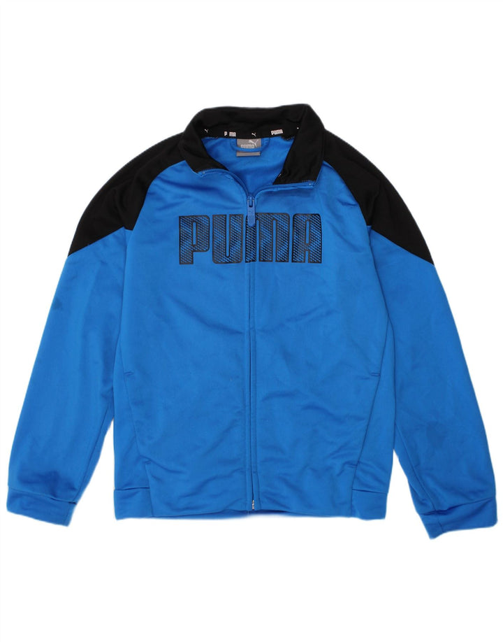 PUMA Boys Graphic Tracksuit Top Jacket 7-8 Years  Blue Colourblock