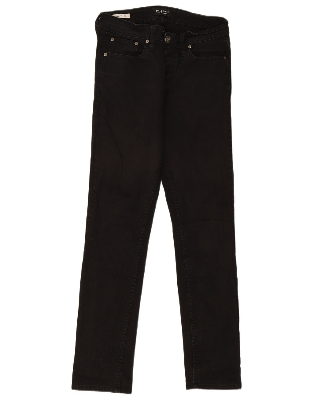 Jack & Jones Mens Tim Slim Jeans W29 L30 Black Cotton