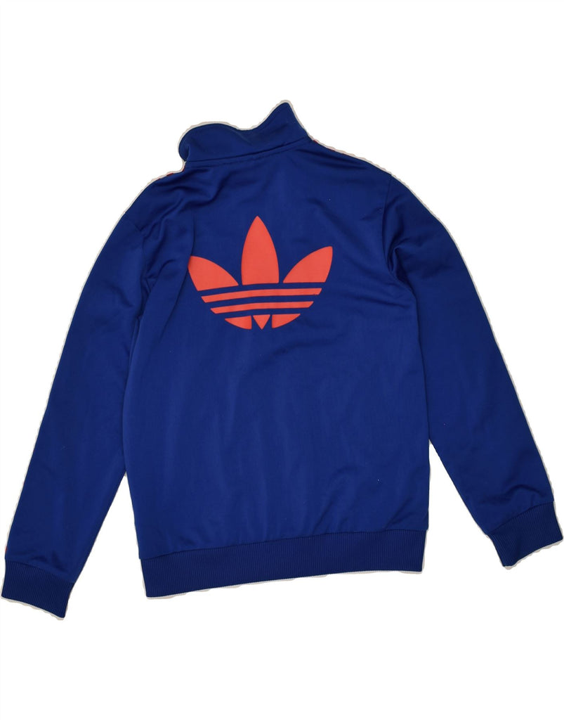 ADIDAS Boys Graphic Tracksuit Top Jacket 9-10 Years Navy Blue Polyester | Vintage Adidas | Thrift | Second-Hand Adidas | Used Clothing | Messina Hembry 