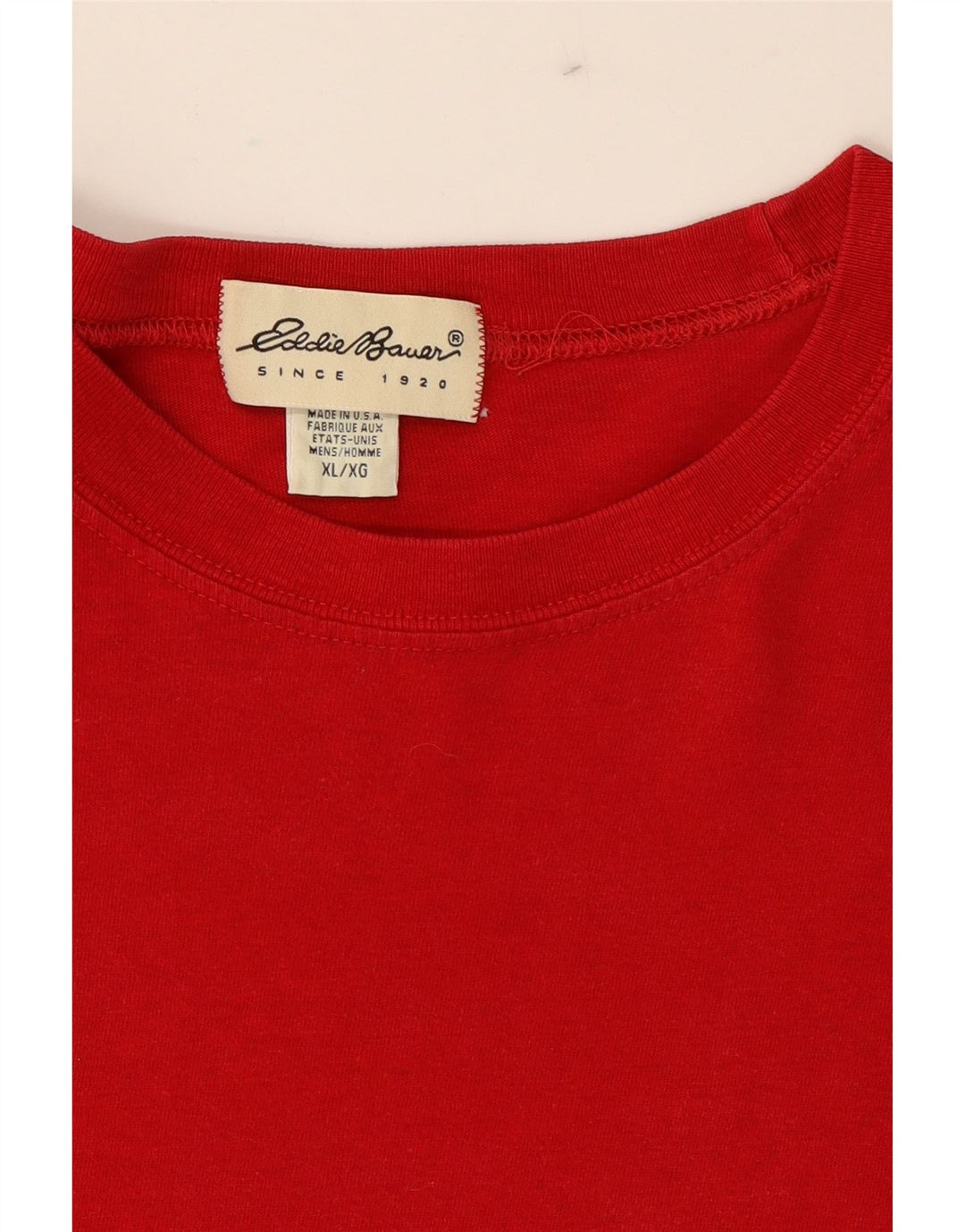 EDDIE BAUER Mens T-Shirt Top XL Red Cotton Vintage Eddie Bauer and Second-Hand Eddie Bauer from Messina Hembry 