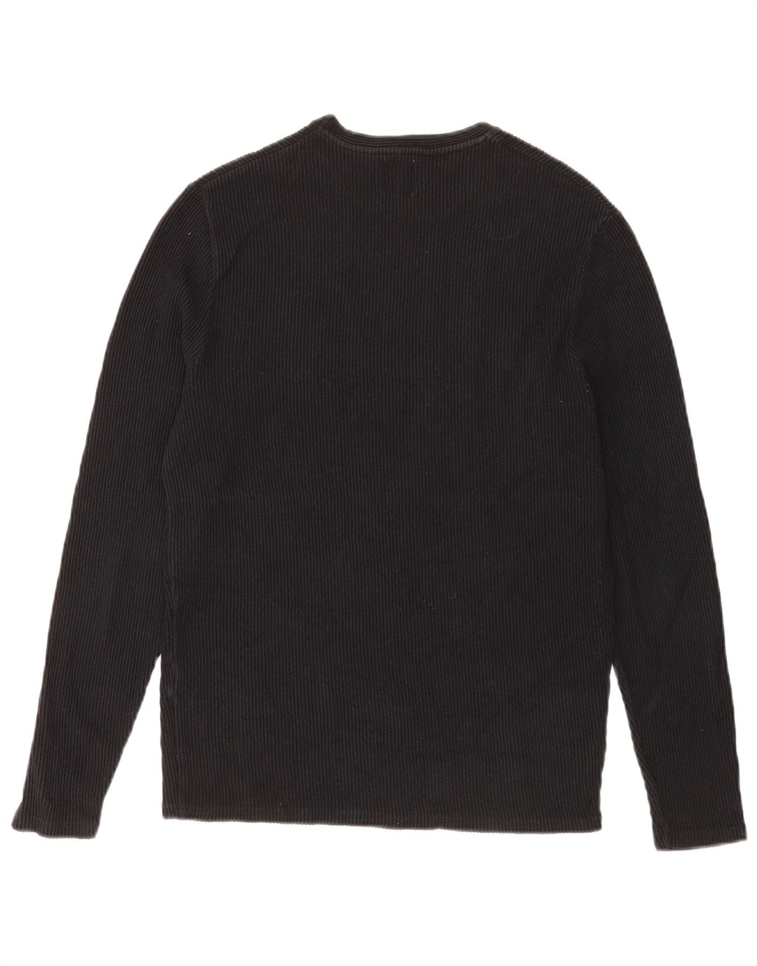 Zara Mens Top Long Sleeve Medium Black Cotton