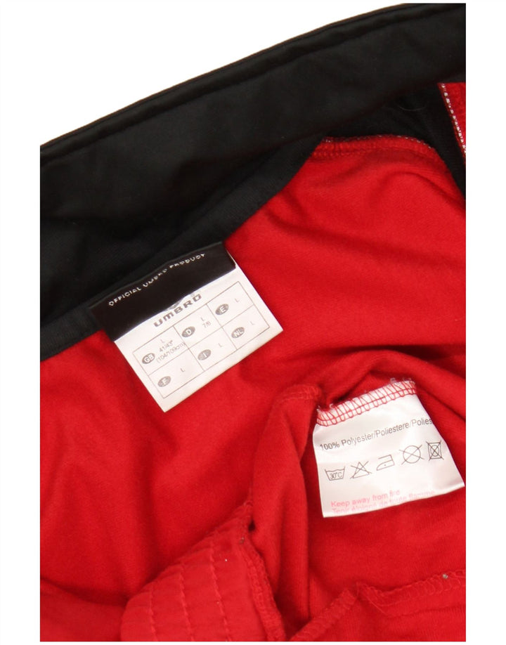 Umbro Mens Tracksuit Top Jacket Large Red Colourblock Polyester