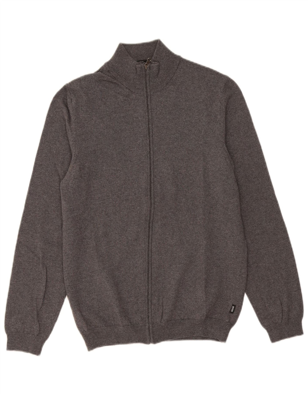 Hugo Boss Mens Slim Fit Cardigan Sweater Medium Grey Merino Wool