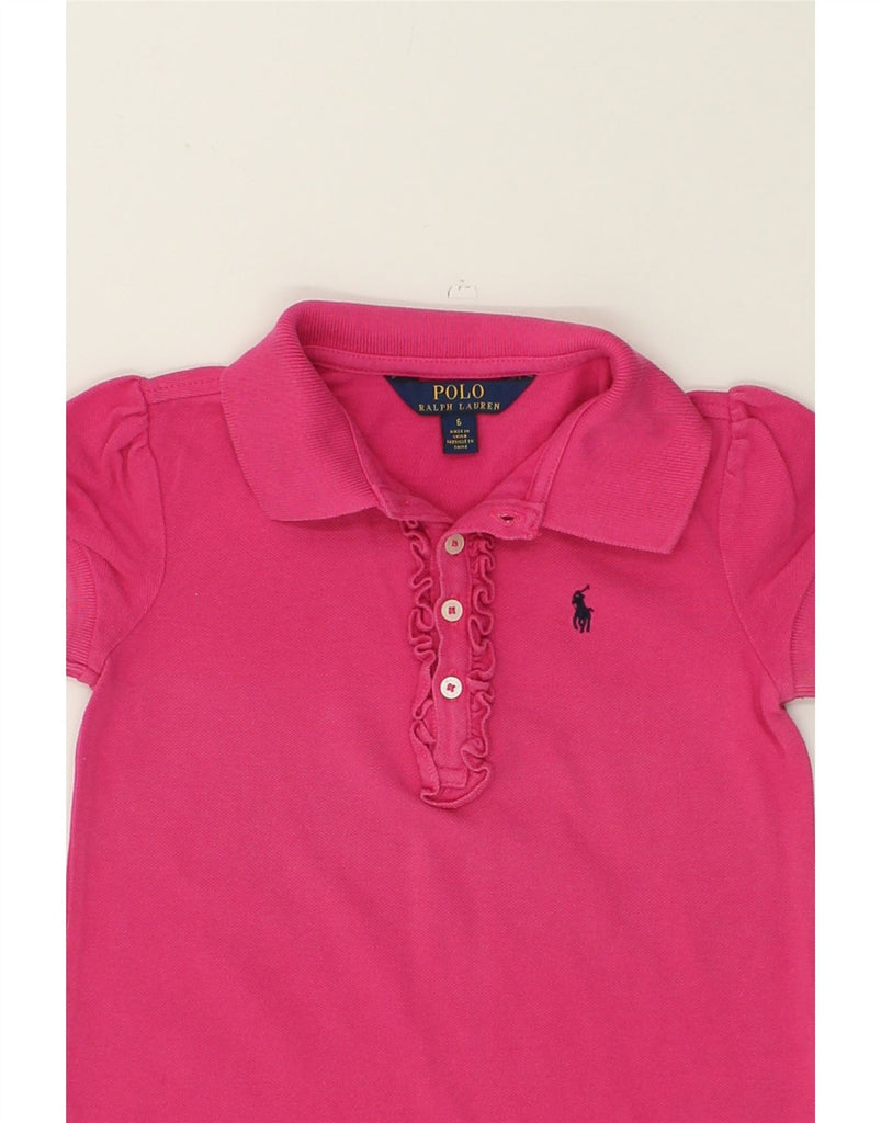 POLO RALPH LAUREN Girls Polo Shirt 5-6 Years Pink Cotton | Vintage Polo Ralph Lauren | Thrift | Second-Hand Polo Ralph Lauren | Used Clothing | Messina Hembry 