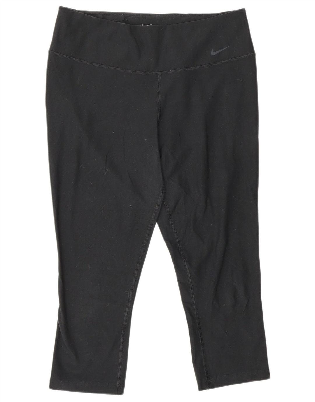 NIKE Womens Dri Fit Capri Leggings UK 14 Medium  Black Polyester