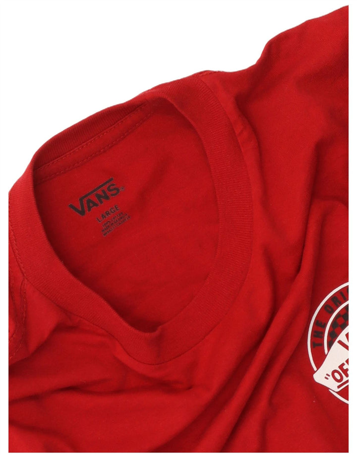 Vans Womens Graphic T-Shirt Top UK 14 Large Red Cotton
