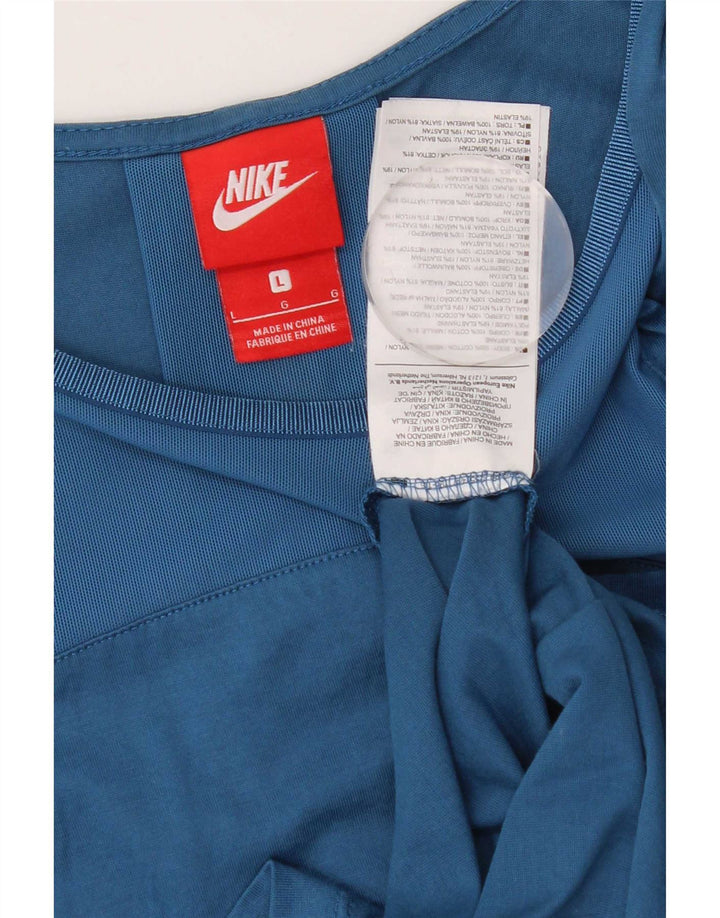 Nike Womens Oversized Vest Top UK 16 Large Blue Cotton
