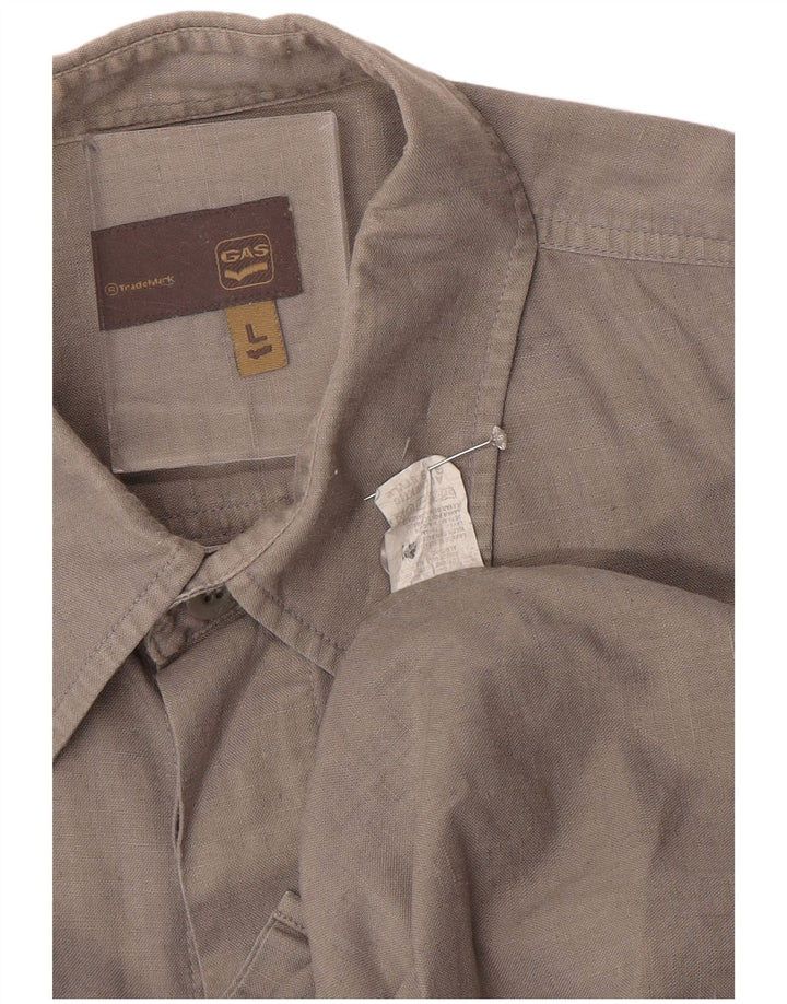 GAS Mens Shirt Large Grey Cotton