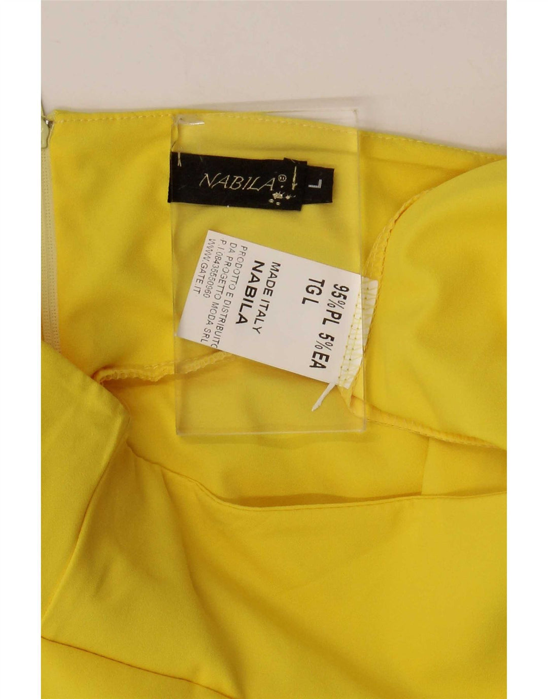 Nabila Womens Mini Skirt Large W32 Yellow Polyester