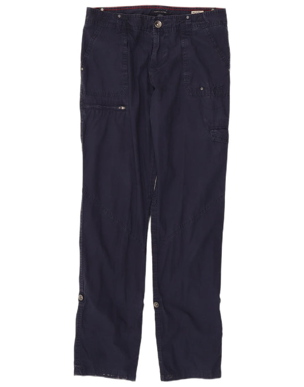 Tommy Hilfiger Womens Straight Cargo Trousers US 4 Small W30 L31 Navy Blue