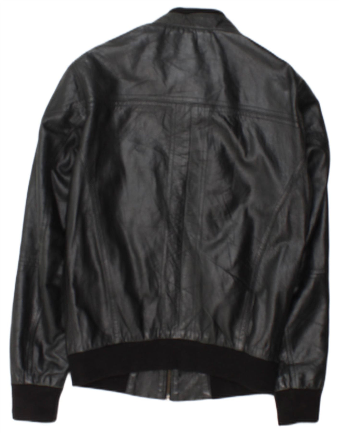 Vintage Mens Leather Jacket UK 36 Small Black Leather