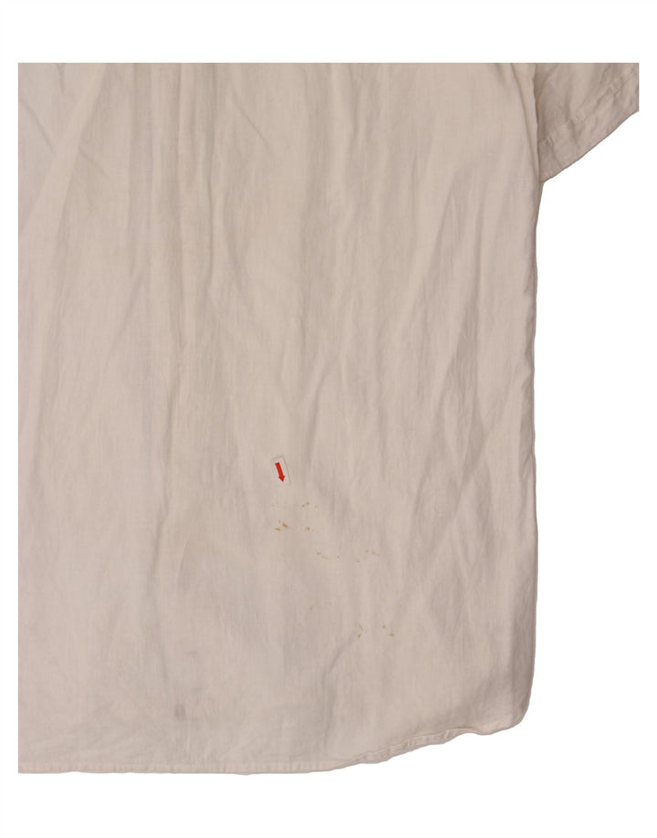 TOMMY HILFIGER Mens Short Sleeve Shirt Medium White Cotton Vintage Tommy Hilfiger and Second-Hand Tommy Hilfiger from Messina Hembry 