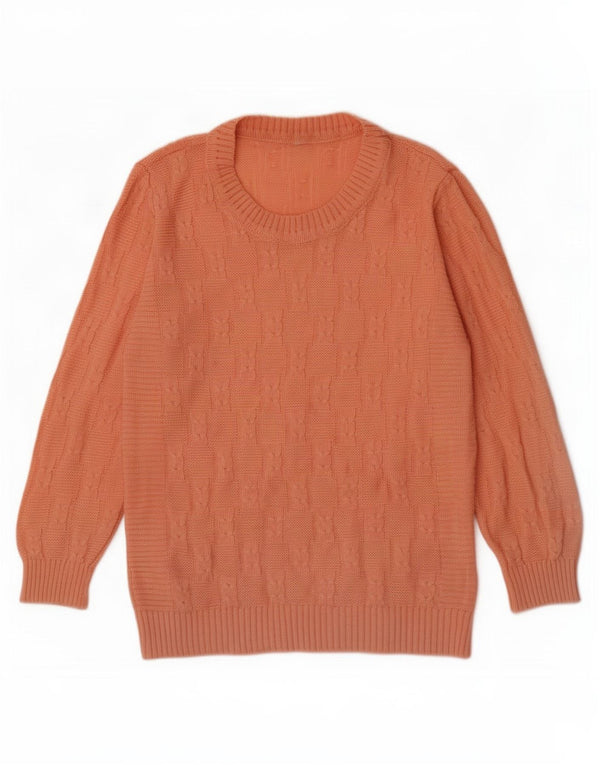 Vintage Womens Boat Neck Jumper Sweater UK 14 Medium Pink
