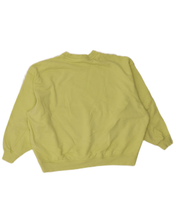 Adidas Womens Oversized Sweatshirt Jumper UK 10 Small  Yellow Cotton