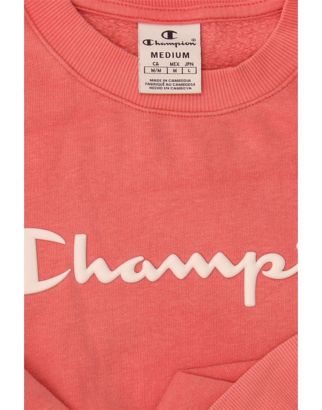 Champion Womens Graphic Sweatshirt Jumper UK 14 Medium Pink