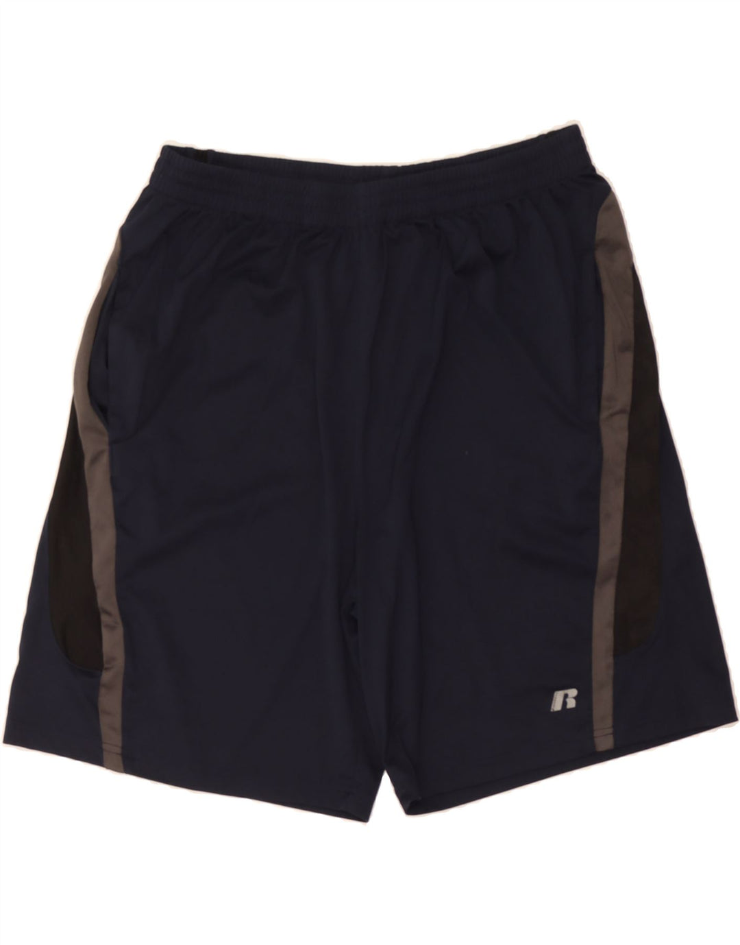 RUSSELL ATHLETIC Mens Sport Shorts XL  Navy Blue Colourblock Polyester Vintage Russell Athletic and Second-Hand Russell Athletic from Messina Hembry 