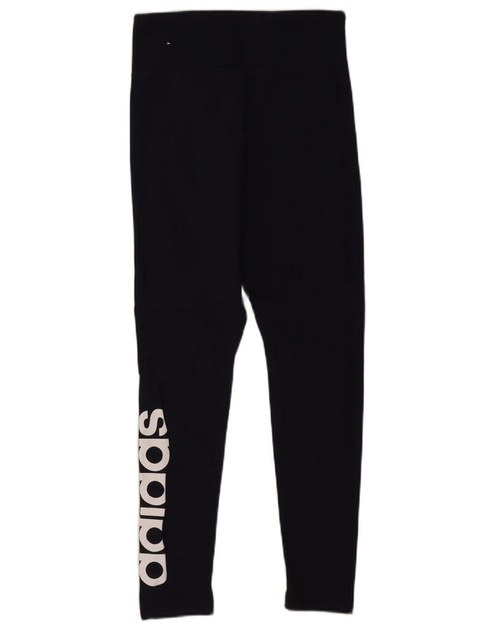 Adidas Womens Graphic Leggings UK 8/10 Small  Navy Blue
