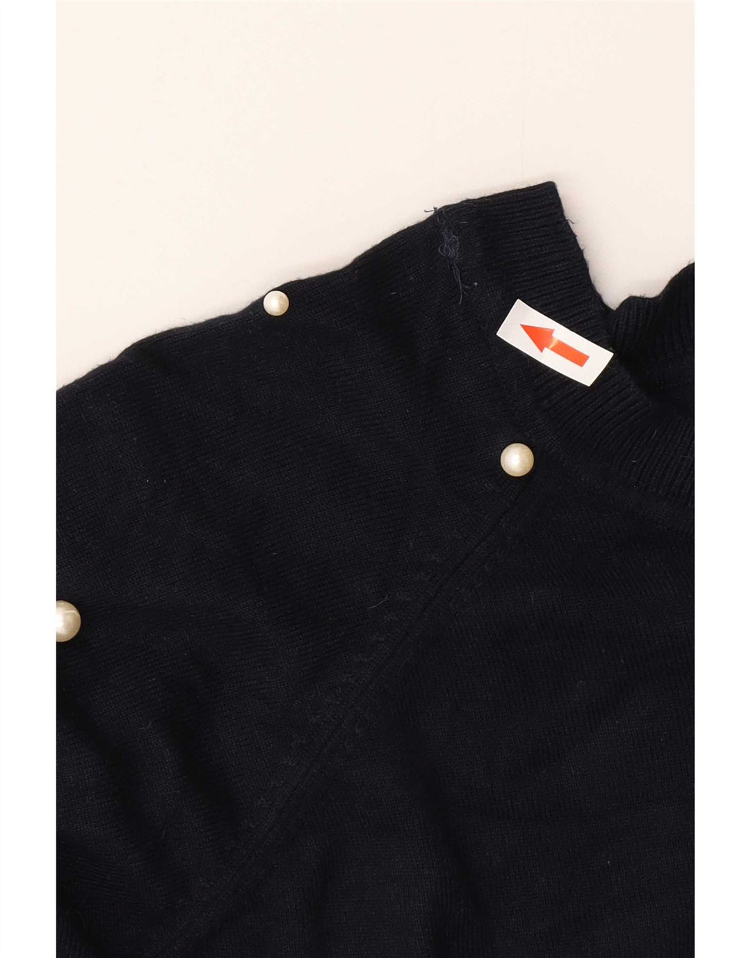 Zara Womens Boat Neck Jumper Sweater UK 14 Medium Navy Blue Spotted