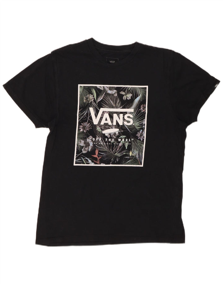 VANS Mens Custom Fit Graphic T-Shirt Top Medium Black Cotton