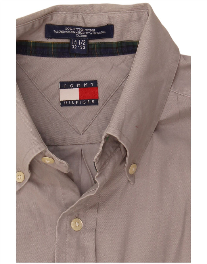 Tommy Hilfiger Mens Shirt Size 15 1/2 Medium Grey Cotton
