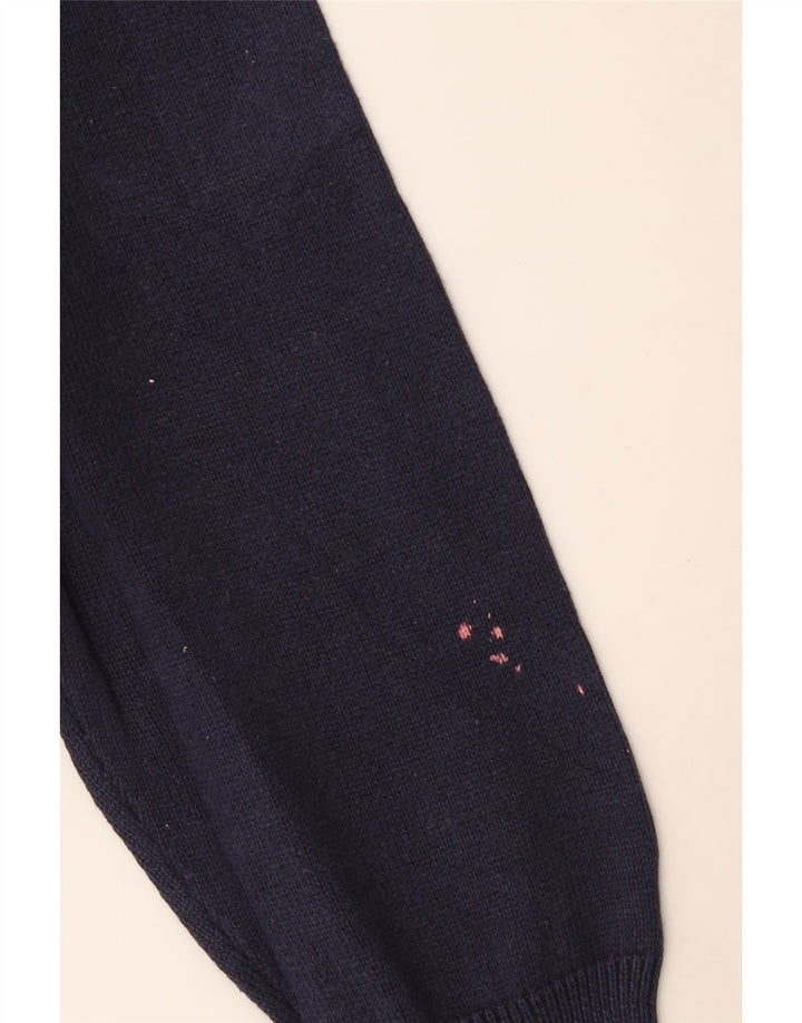 Marks & Spencer Mens V-Neck Jumper Sweater Medium Navy Blue Cotton